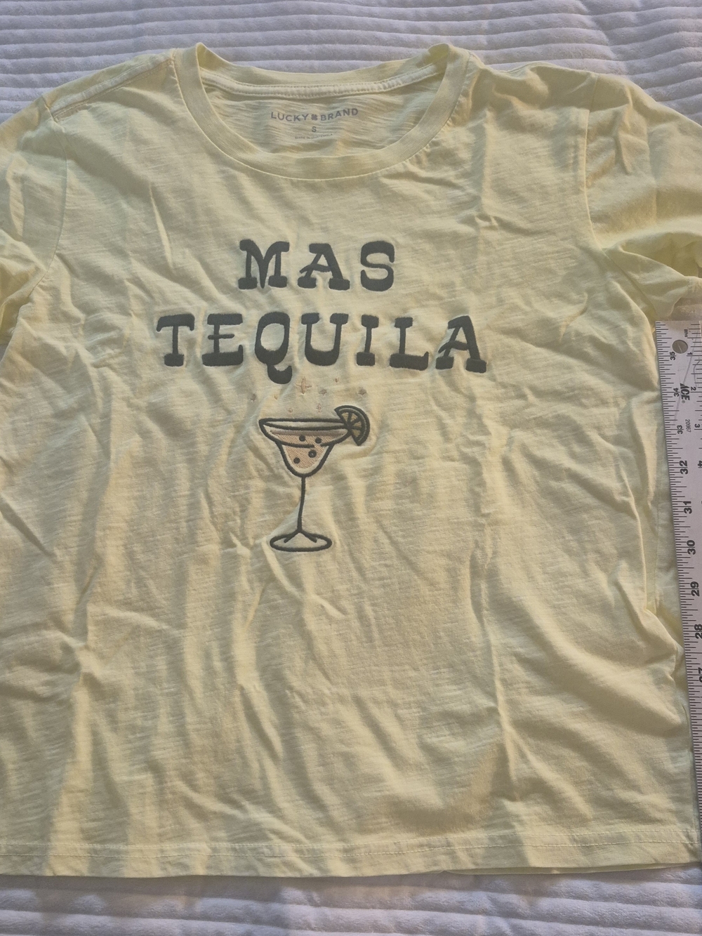 Lucky Brand Pale Yellow 'Mas Tequila' Graphic Tee